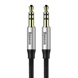 Baseus Yiven Audio Cable Mini Jack 3,5mm Aux, 1m Black+silver (Cam30-Bs1) (Bascam30-Bs1)