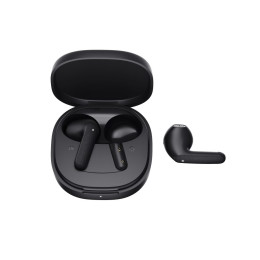 Qcy air Dark Grey Semi-ear tws Earbuds, Quad mic enc Multi-Point Connection, Leather Grain Case