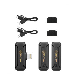 Boya by-Wm3t2-d2 2,4ghz Mobile Wireless mic for ios Iphone (2 Transmitters, two Person Vlog)