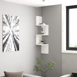 Ραφιέρα Τοίχου Zikzak Megapap Χρώμα Λευκό 25x25x105,4εκ.