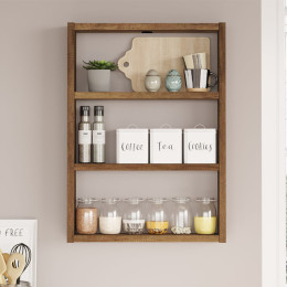 Ραφιέρα Τοίχου Prena Megapap Χρώμα Καρυδί 43,2x9x60εκ.