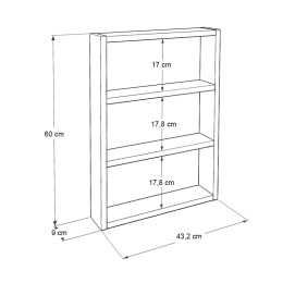 Ραφιέρα Τοίχου Prena Megapap Χρώμα Καρυδί 43,2x9x60εκ.