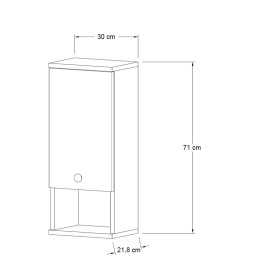 Ντουλάπι Μπάνιου Επιτοίχιο mis Megapap Χρώμα Λευκό 30x21,8x71εκ.