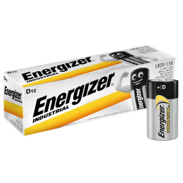 Energizer Industrial Lr20 d Alkaline Battery - 12 pcs (Ene3410)