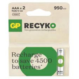 Gp Recyko 950mah Rechargeable Batteries aaa / r03 ni-mh  (Gpb20656)