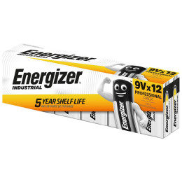 Energizer Industrial 6lr61 Alkaline Battery 9v - 12 Pieces (Ene3411)