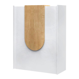 Γραφείο Υποδοχής - Reception Mezzo Megapap Χρώμα Λευκό - Φυσικό Οξιάς 90x40x110εκ.