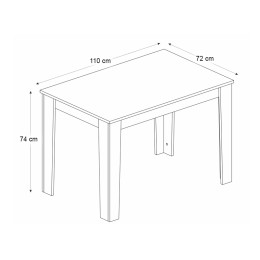 Τραπέζι Darlen Megapap Χρώμα Καρυδί - Μαύρο εφέ Μαρμάρου 110x72x74εκ.