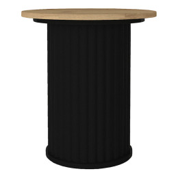Τραπεζάκι Βοηθητικό Bohema Megapap Χρώμα Μαύρο - Sepet oak Ø50x53,2εκ.