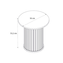 Τραπεζάκι Βοηθητικό Bohema Megapap Χρώμα Μαύρο - Sepet oak Ø50x53,2εκ.