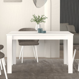 Τραπέζι Darlen Megapap Χρώμα Λευκό 125x72x74εκ.