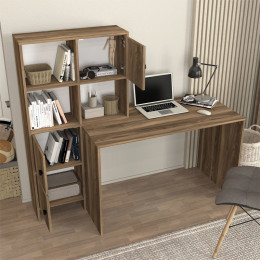 Γραφείο Εργασίας Lesya Megapap Αναστρέψιμο Χρώμα Καρυδί 159,2x59,6x141,2εκ.