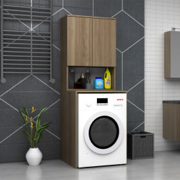 Έπιπλο Πλυντηρίου Cozen Megapap Χρώμα Καρυδί 65x60x178εκ.