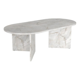 Τραπεζάκι Σαλονιού Cortado Megapap Χρώμα Λευκό εφέ Μαρμάρου 120x60x39,6εκ.