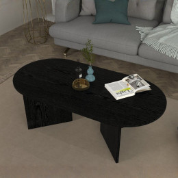 Τραπεζάκι Σαλονιού Cortado Megapap Χρώμα Sencron Black 120x60x39,6εκ.