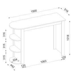 Τραπέζι Μπαρ Vigne Megapap Χρώμα Sepet oak 150x51,6x101,8εκ.