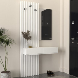 Έπιπλο Εισόδου Elois Megapap Χρώμα Λευκό 96,6x26,8x195,5εκ.