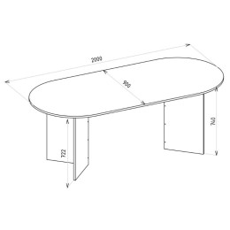 Τραπέζι Cortado Megapap Χρώμα Λευκό εφέ Μαρμάρου 200x90x74εκ.