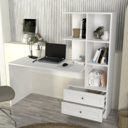 Γραφείο Εργασίας Mantra Megapap Χρώμα Λευκό 150x60x152εκ.