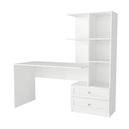 Γραφείο Εργασίας Mantra Megapap Χρώμα Λευκό 150x60x152εκ.