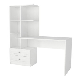 Γραφείο Εργασίας Mantra Megapap Χρώμα Λευκό 150x60x152εκ.