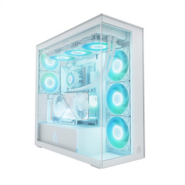 Arctic Xtender (White) Transparent Window With gpu Vertical Mount - mid Tower Case w. a-rgb Fans