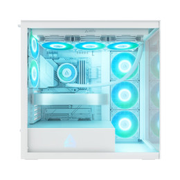 Arctic Xtender (White) Transparent Window w/o gpu Vertical Mount - mid Tower Case w. a-rgb Fans