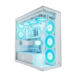 Arctic Xtender (White) Transparent Window w/o gpu Vertical Mount - mid Tower Case w. a-rgb Fans