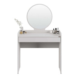 Τουαλέτα με Καθρέπτη Curve Megapap Χρώμα Λευκό 90x47x142εκ.