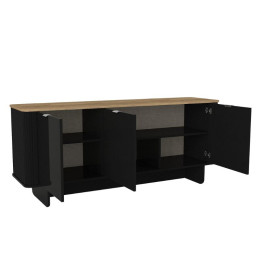 Μπουφές Bohema Megapap Χρώμα Μαύρο - Sepet oak 180x47x76,6εκ.