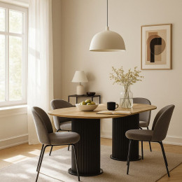 Τραπέζι Bohema Megapap Χρώμα Μαύρο - Sepet oak 180x90x77,7εκ.