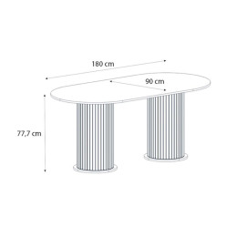 Τραπέζι Bohema Megapap Χρώμα Μαύρο - Sepet oak 180x90x77,7εκ.