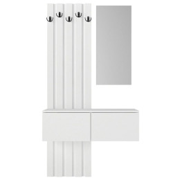 Έπιπλο Εισόδου Kanso Megapap Χρώμα Λευκό 100x35x196,7εκ.