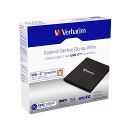 Verbatim Εξωτερικό blu-ray Writer Drive usb 3.1 Μαύρο – 43889