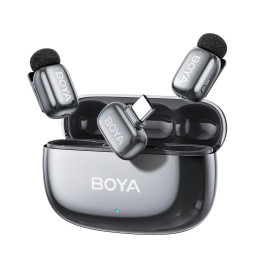 Boya Mini 2 Type-c Space Gray, 2,4ghz 2mic Wireless ai-anc mic w. Charging box Mono/stereo/safety-tr