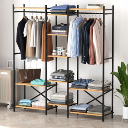 Ντουλάπα Ρούχων Ανοιχτή - Έπιπλο Εισόδου Openix Megapap Χρώμα Pine oak 171,7x34,2x180,7εκ.