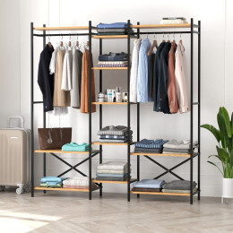 Ντουλάπα Ρούχων Ανοιχτή - Έπιπλο Εισόδου Openix Megapap Χρώμα Pine oak 171,7x34,2x180,7εκ.