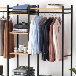 Ντουλάπα Ρούχων Ανοιχτή - Έπιπλο Εισόδου Openix Megapap Χρώμα Pine oak 171,7x34,2x180,7εκ.