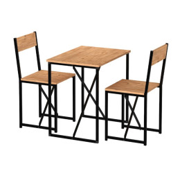 Τραπεζαρία Maysa Megapap σετ 3 τμχ Χρώμα Pine oak 72,5x52,5x71,8εκ.