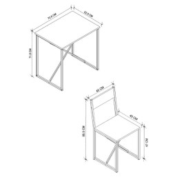 Τραπεζαρία Maysa Megapap σετ 3 τμχ Χρώμα Pine oak 72,5x52,5x71,8εκ.
