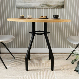 Τραπέζι Roma Megapap Χρώμα Pine oak Ø80x75εκ.