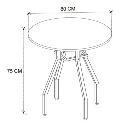 Τραπέζι Roma Megapap Χρώμα Pine oak Ø80x75εκ.