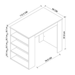 Τραπέζι Μπαρ Toska Megapap Χρώμα Pine oak 112,2x64x91,8εκ.