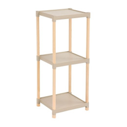 Ραφιέρα Δαπέδου Πλαστική - Ξύλινη Χρώμα Φυσικό - Μπεζ 28x25x72εκ.