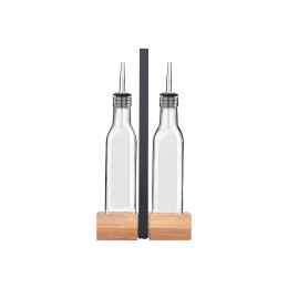 Estia Μπουκαλια για Λαδι /Ξυδι Allure 2x280ml με Ξυλινη Βαση