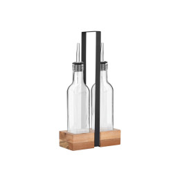 Estia Μπουκαλια για Λαδι /Ξυδι Allure 2x280ml με Ξυλινη Βαση