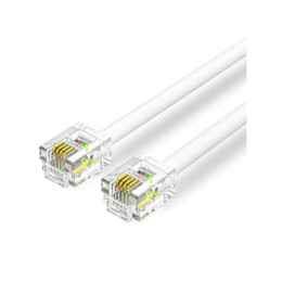 Vention Flat 4-Core Telephone Rj11 Cable With 6p4c Plug 5m White (Iqbwj) (Veniqbwj)