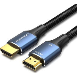 Vention Cotton Braided 8k Hdmi Male to Male Cable 2m Blue Aluminum Alloy Type (Alglh) (Venalglh)