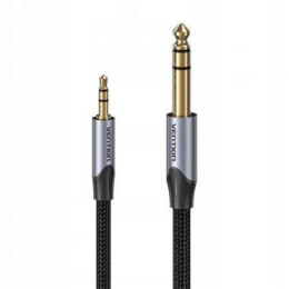 Vention Cotton Braided trs 3.5mm Male to 6.5mm Male Audio Cable 3m Gray Aluminum Alloy Type (Bauhi) (Venbauhi)