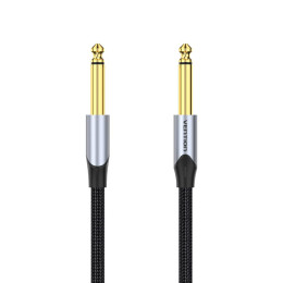 Vention Cotton Braided 6.5mm Male to Male Audio Cable 10m Gray Aluminum Alloy Type (Bashl) (Venbashl)